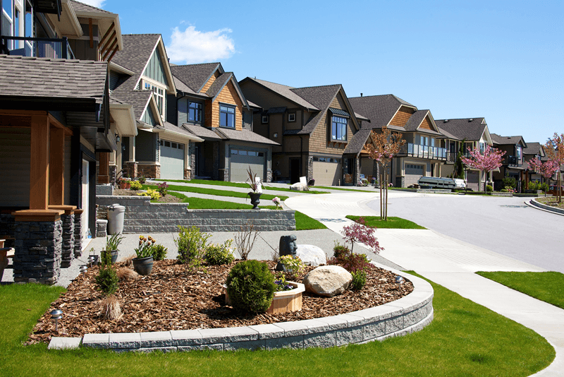 Neighborhood of single family homes
